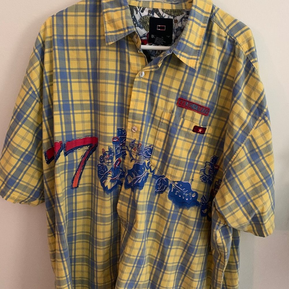 VTG Bugle Boy Hawaiian Style Shirt 1977 yellow